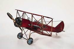 WW I red bi plane w/maltese cross