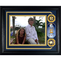 San Diego Chargers ""# 1 Fan"" Personalized Photo Mint with 2 Gold Coins