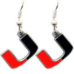 College Dangle Earrings - Miami Hurricanes