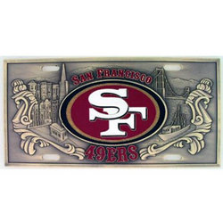 49ers - License Plate Brass