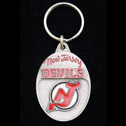 Pewter Team  Key Ring - Devils